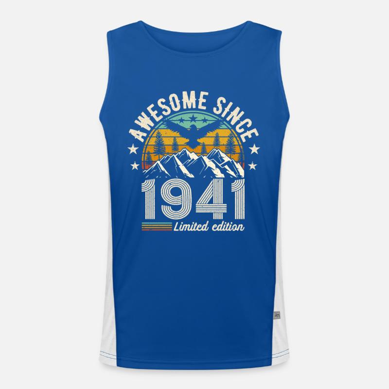 83. Geburtstag Vintage 1941 Retro Geschenk Funktionelles Kontrast-Tank Top für Männer 