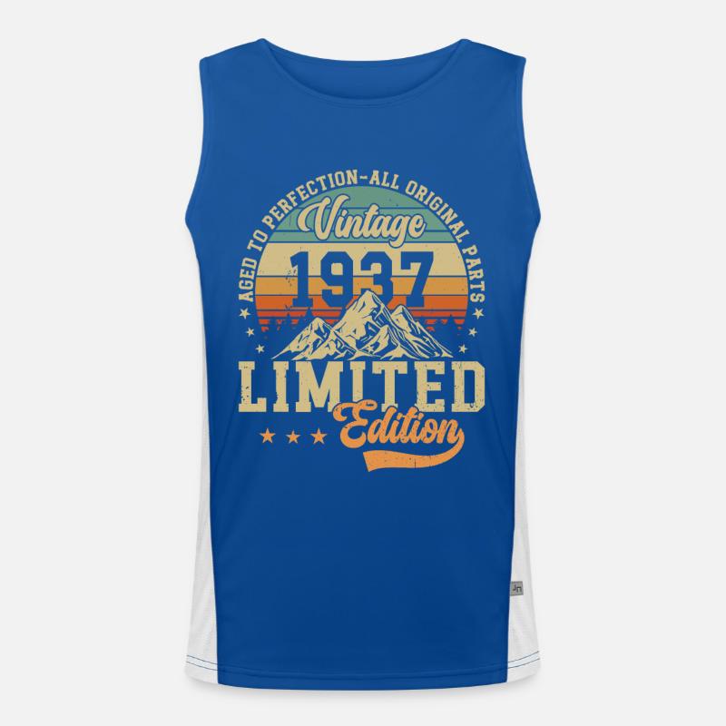 Vintage 1937 Geburtstag Retro Funktionelles Kontrast-Tank Top für Männer 