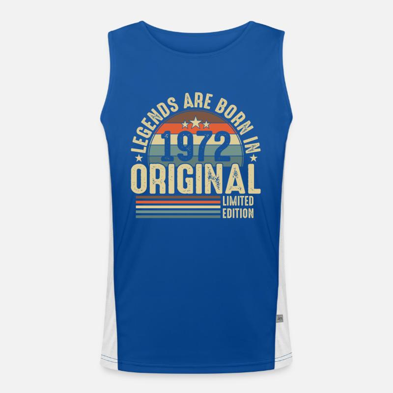 Legenden werden 1972 geboren Funktionelles Kontrast-Tank Top für Männer 