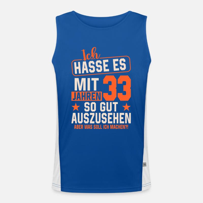 Legendärer 33. Geburtstag Funktionelles Kontrast-Tank Top für Männer 