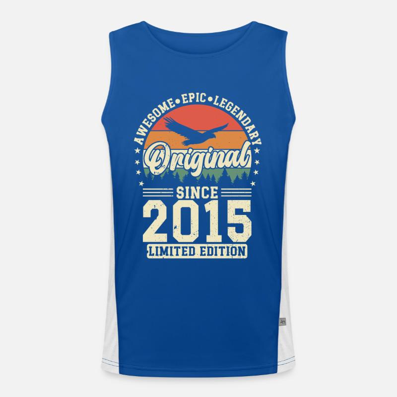 Zeitreise Geburtstag 2015 Funktionelles Kontrast-Tank Top für Männer 