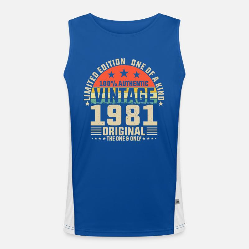Unique 1981 Vintage rétro Design Débardeur respirant contrasté Homme 