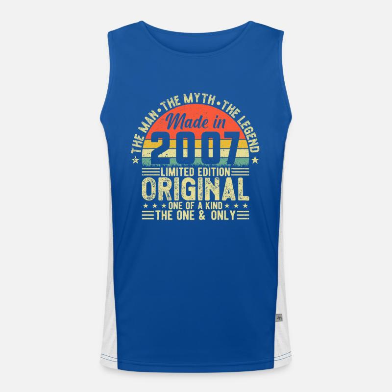 Vintage 2007 Geburtstagsgeschenk Funktionelles Kontrast-Tank Top für Männer 