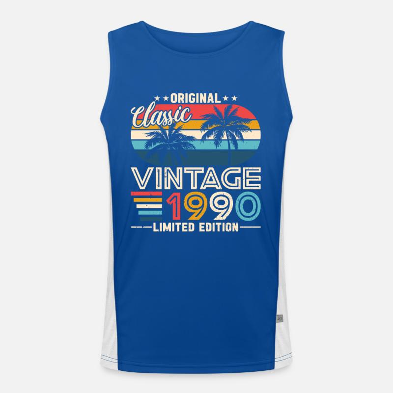 Vintage 1990 - Retro Birthday Legends Tee Funktionelles Kontrast-Tank Top für Männer 