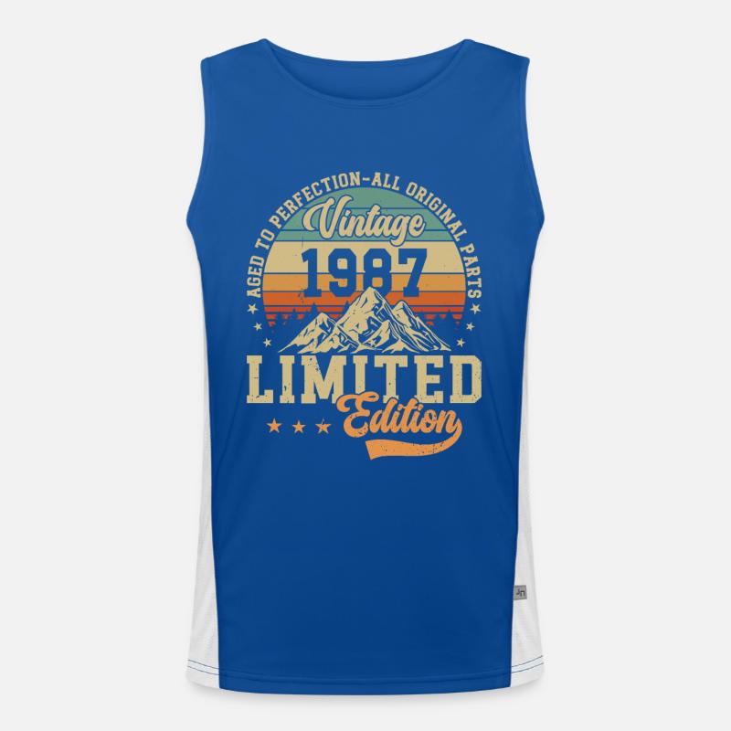 Original 1987 Vintage Birthday Men's Functional Contrast Tank Top 