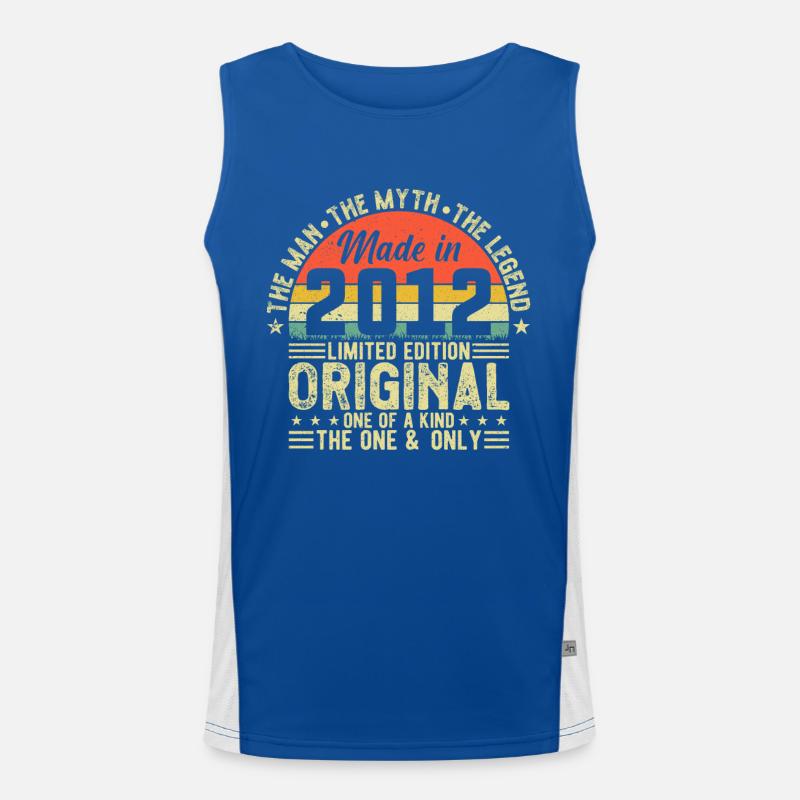 Vintage 2012 - Legendary Birth Year Tee Funktionelles Kontrast-Tank Top für Männer 