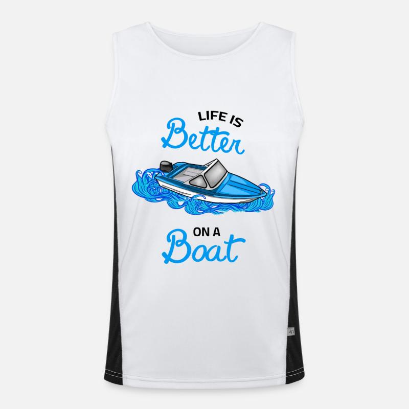 life is better on a boat - DDR Boot Ibis Motorboot Funktionelles Kontrast-Tank Top für Männer 