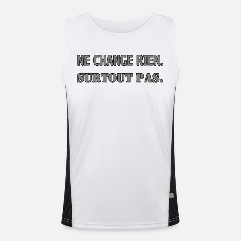Ändert nichts. Auf keinen Fall. Funktionelles Kontrast-Tank Top für Männer 