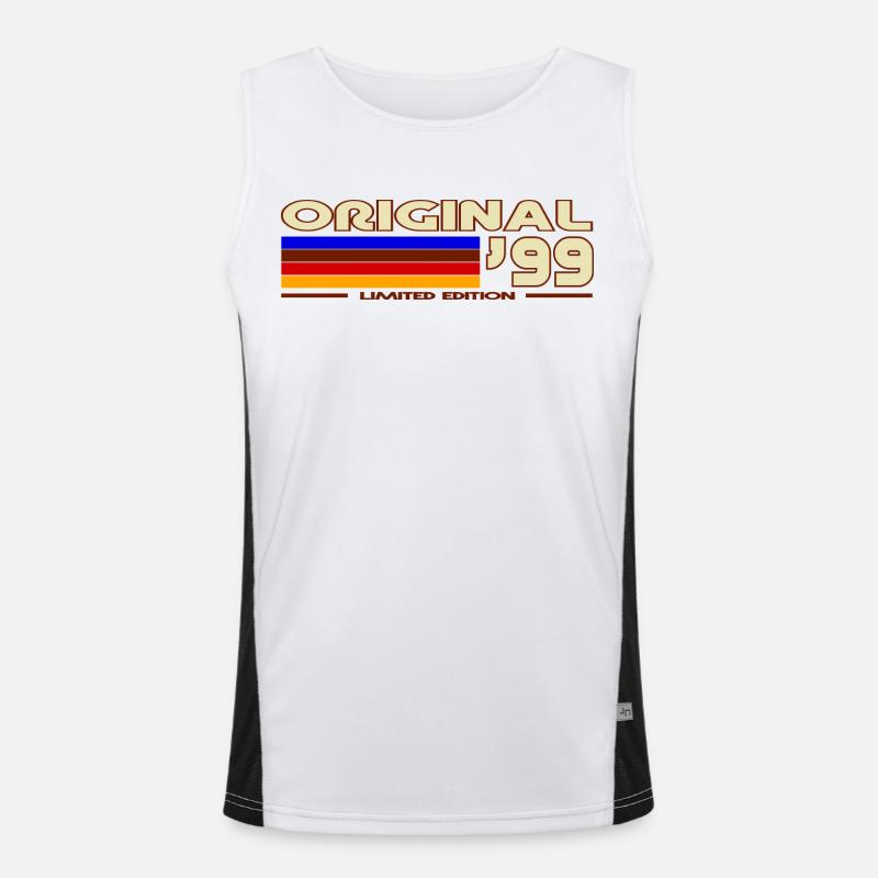 Original 99 Neon Stripes Retro - Men's Functional Contrast Tank Top - white/black