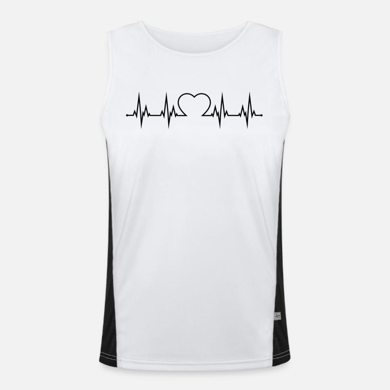 Herzschlag EKG Funktionelles Kontrast-Tank Top für Männer 