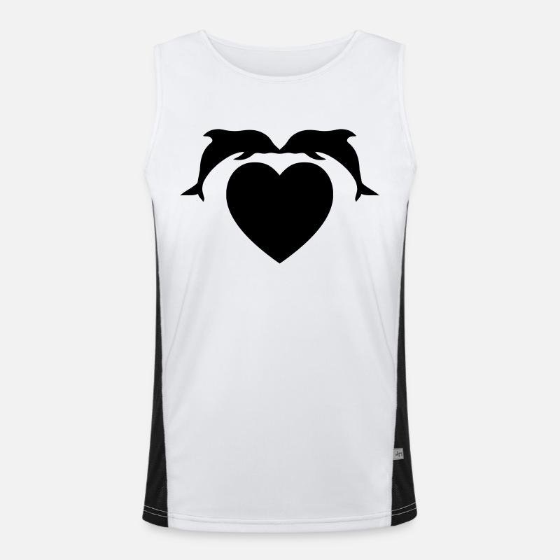 delfin liebe Funktionelles Kontrast-Tank Top für Männer 