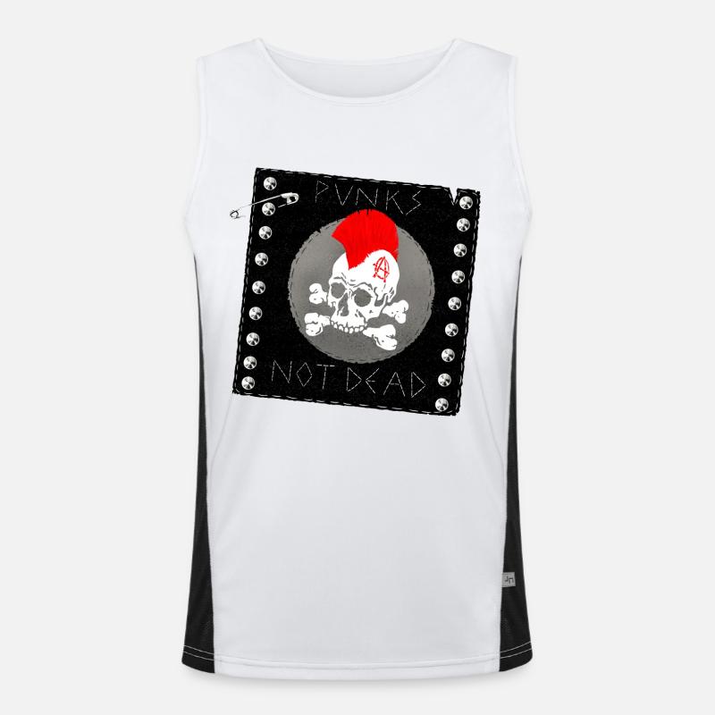 punks not dead patch Funktionelles Kontrast-Tank Top für Männer 