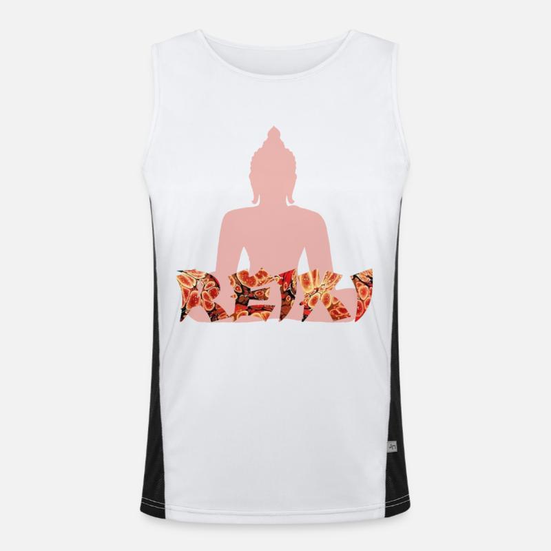 Reiki avec buddah e 222 Débardeur respirant contrasté Homme 