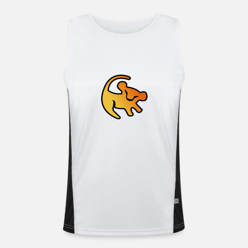 cute lion Men's Functional Contrast Tank Top 