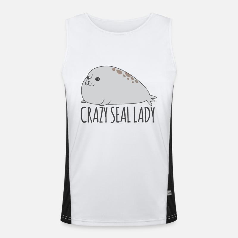Phoque fou dame dodu phoques mignons Débardeur respirant contrasté Homme 
