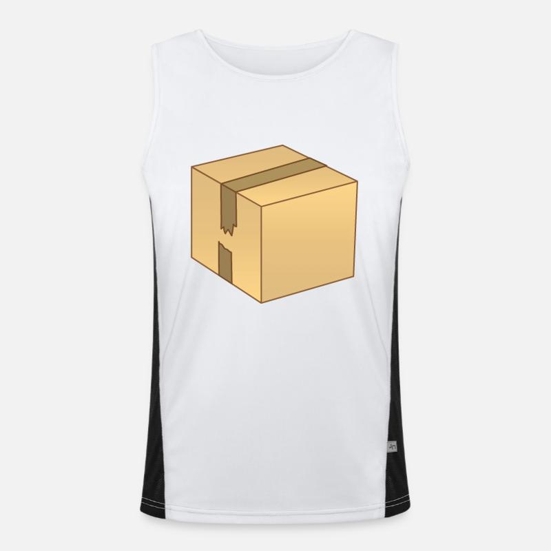 Simple brown Cardboard box Men's Functional Contrast Tank Top 