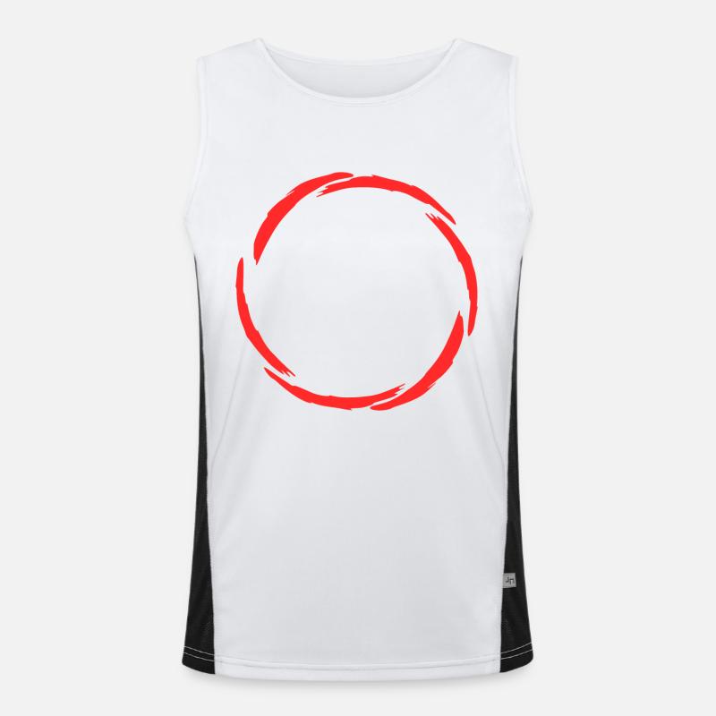 Circle symbol new variant Red Men's Functional Contrast Tank Top 