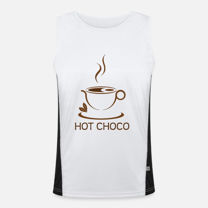chocolate, hot choco - hot chocolate Men's Functional Contrast Tank Top 