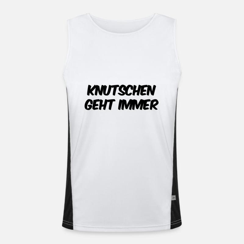 ich knutsche gern Funktionelles Kontrast-Tank Top für Männer 