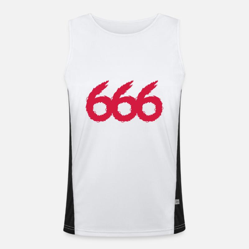 666 number symbol Men's Functional Contrast Tank Top 