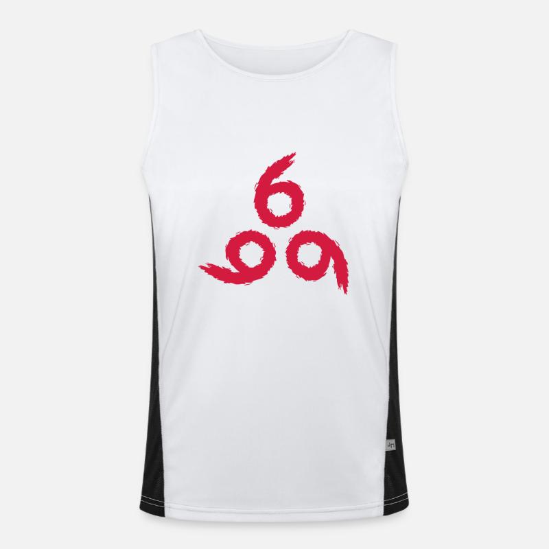 666 Satan symbol evil devil - Men's Functional Contrast Tank Top  - white/black