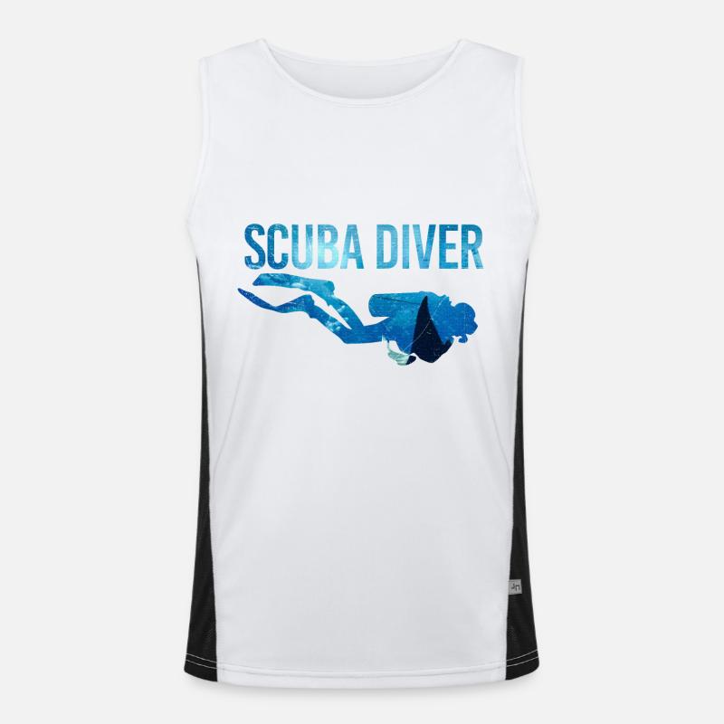 Idée cadeau de plongée sous-marine à double exposition Débardeur respirant contrasté Homme 