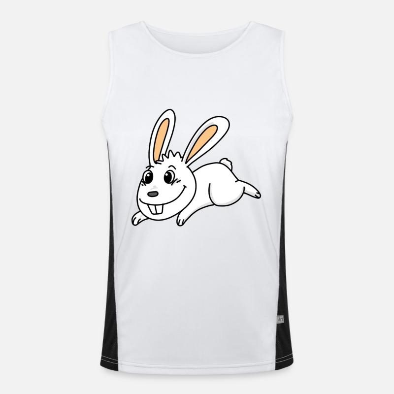 Rabbit easter - Men's Functional Contrast Tank Top  - white/black