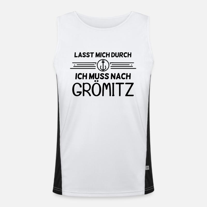 Grömitz Ostsee Spruch Geschenk Funktionelles Kontrast-Tank Top für Männer 