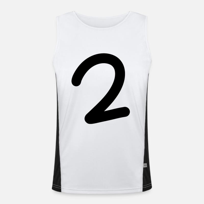 2 Black - Men's Functional Contrast Tank Top  - white/black