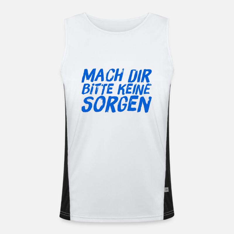 mach dir keine Sorgen Funktionelles Kontrast-Tank Top für Männer 