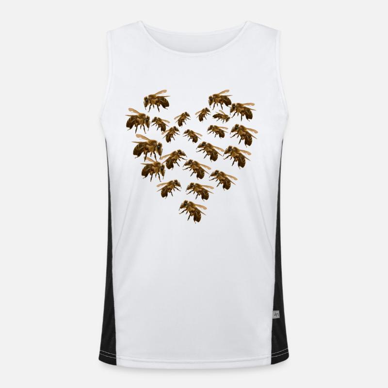 Bee Bees Heart Men's Functional Contrast Tank Top 