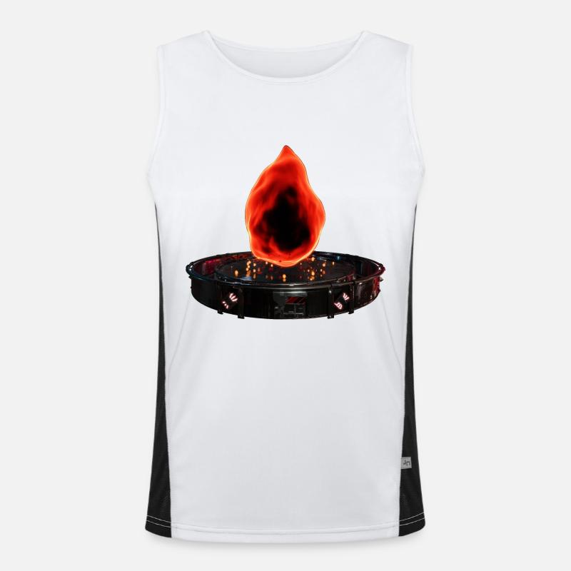 Stylized Fire in Sci-Fi Plataform Men's Functional Contrast Tank Top 