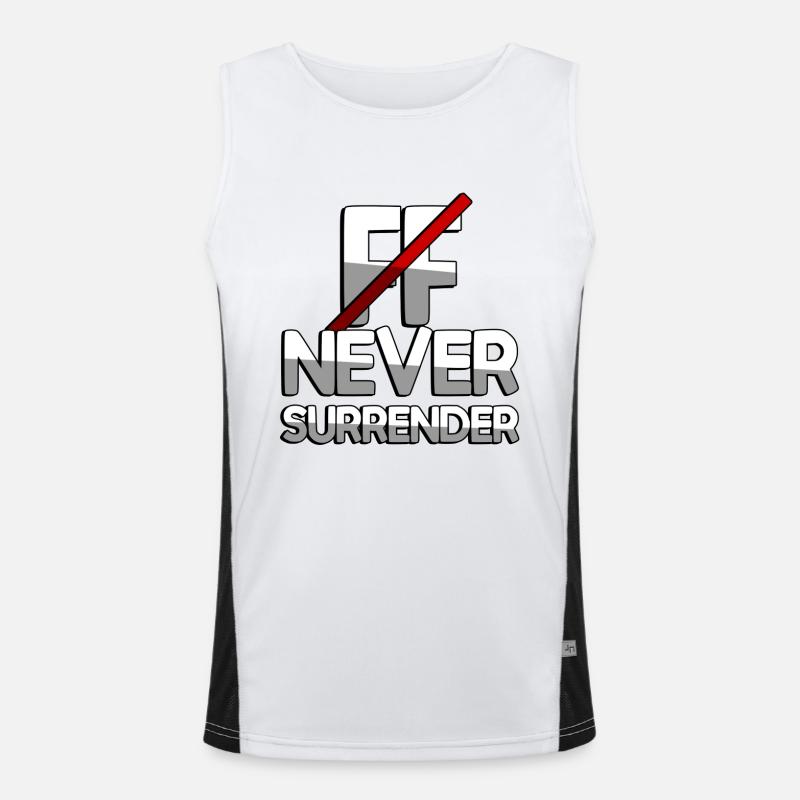 NEVER SURRENDER + FF - Gaming Funktionelles Kontrast-Tank Top für Männer 