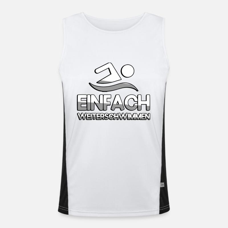 EINFACH WEITERSCHWIMMEN + Schwimmer - Schwimmen Funktionelles Kontrast-Tank Top für Männer 