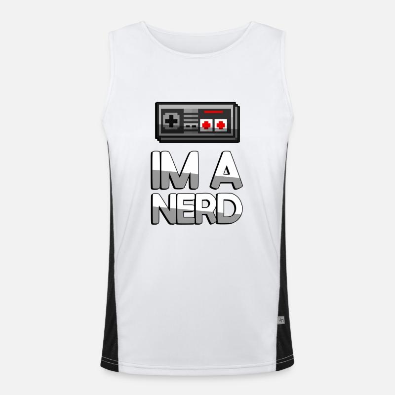 IM A NERD + NES Controller - Gaming Men's Functional Contrast Tank Top 