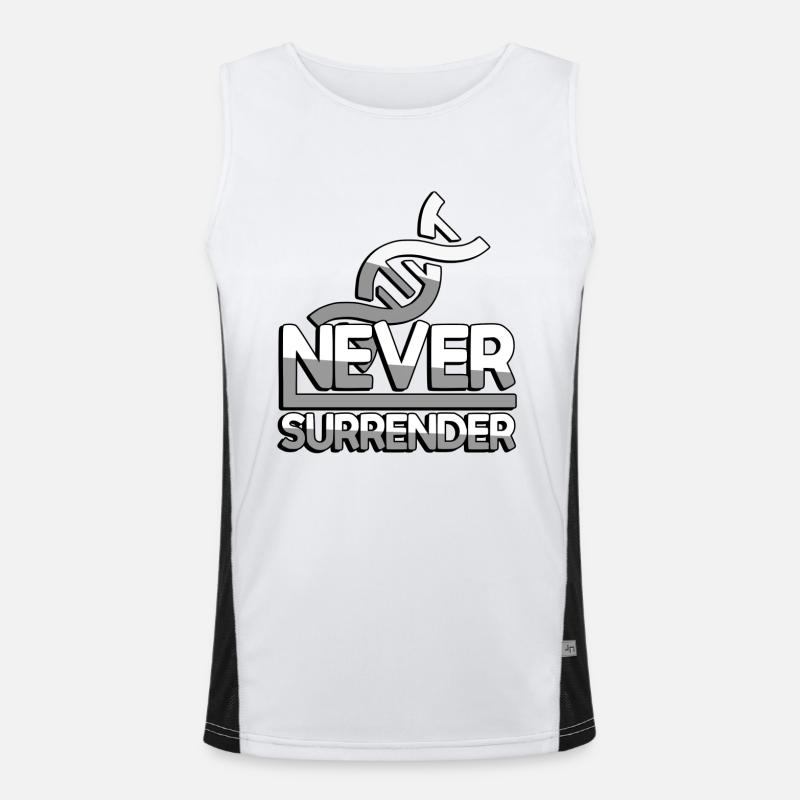 NEVER SURRENDER (Blanc) + ADN - Jeux Débardeur respirant contrasté Homme 