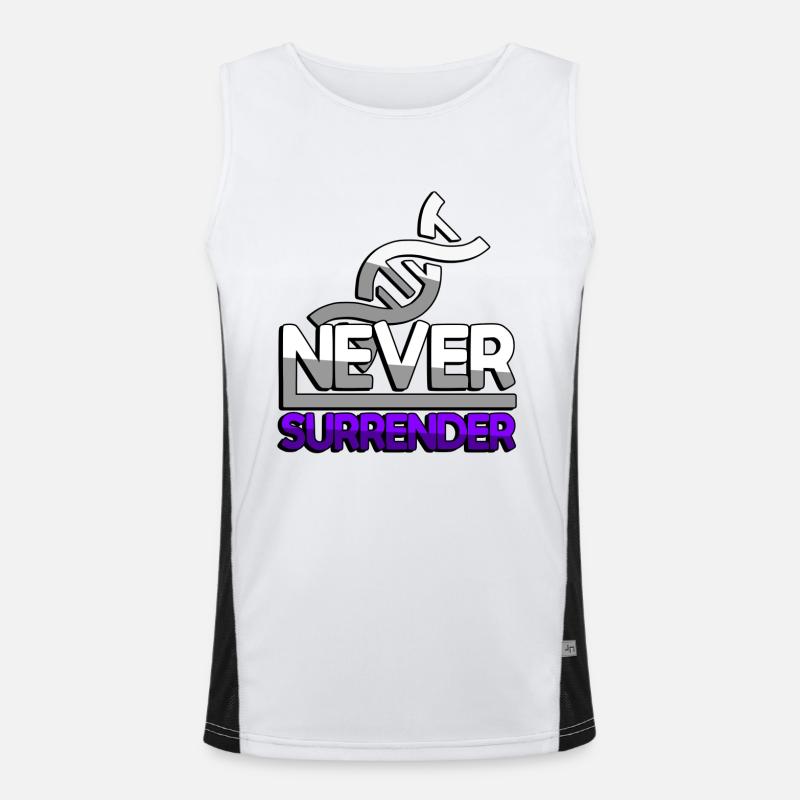 NEVER SURRENDER (Lila) + DNA - Gaming Funktionelles Kontrast-Tank Top für Männer 