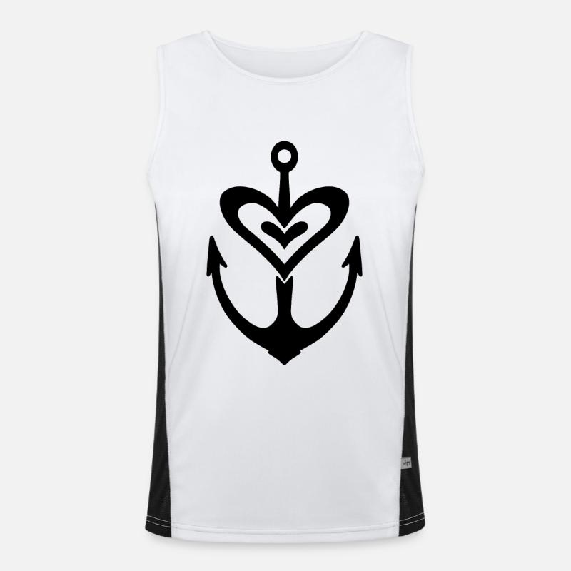 Anker Herz Funktionelles Kontrast-Tank Top für Männer 