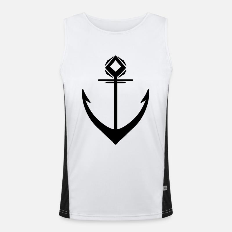 Anker Schwarz Funktionelles Kontrast-Tank Top für Männer 