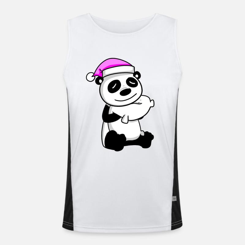 Panda avec oreiller et bonnet de couchage Débardeur respirant contrasté Homme 