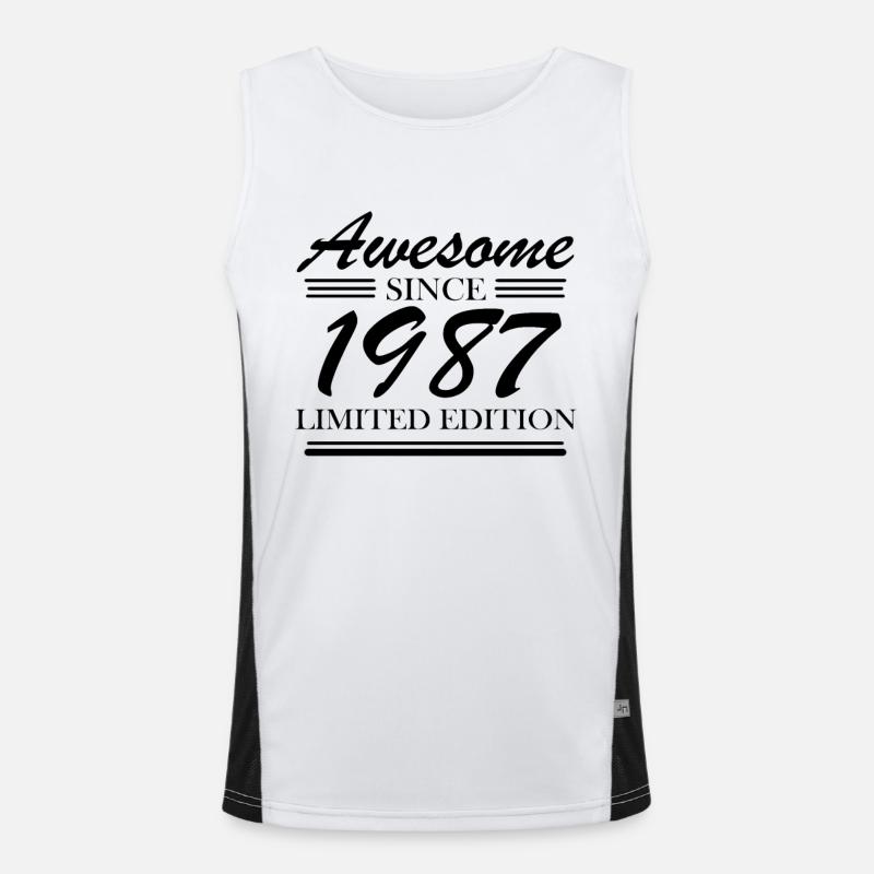 1987 - Né en 1987 Débardeur respirant contrasté Homme 