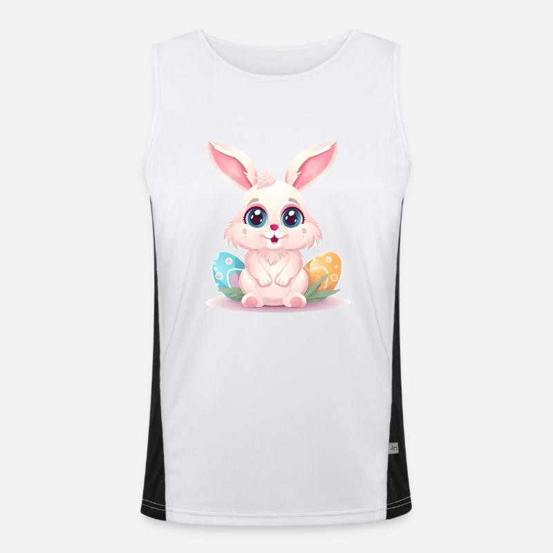 Easter Eggs Easter Bunny Easter - Happy Easter Men's Functional Contrast Tank Top 