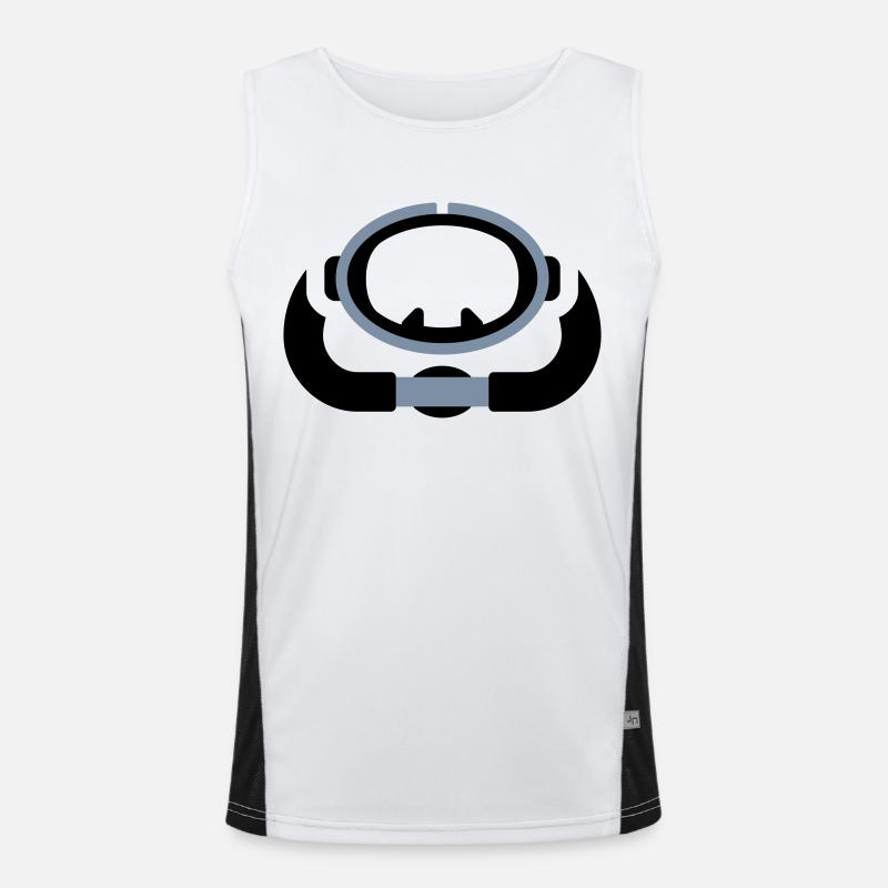Scuba Diving Retro Logo - Men's Functional Contrast Tank Top  - white/black