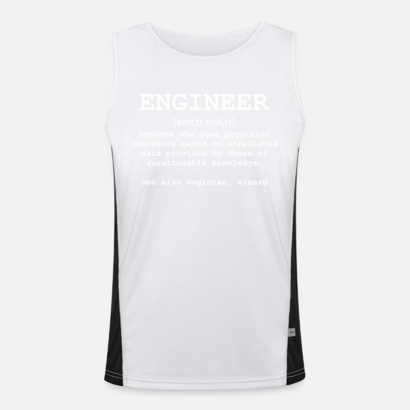 Engineer - Engineer quotes - Men's Functional Contrast Tank Top  - white/black