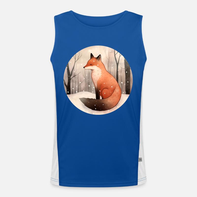 Fox in winter Men's Functional Contrast Tank Top 
