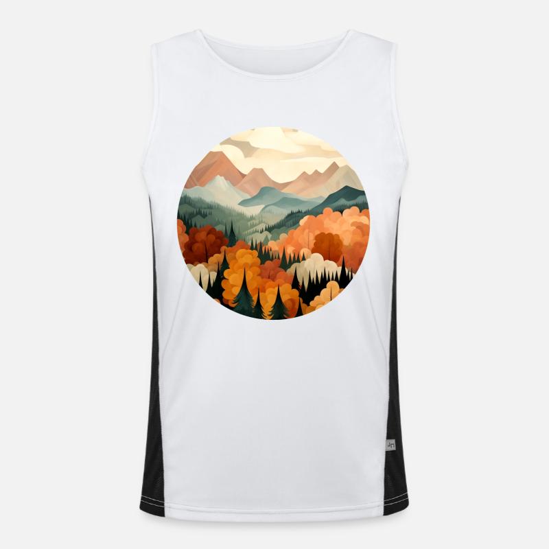 Herbst in den Bergen Funktionelles Kontrast-Tank Top für Männer 