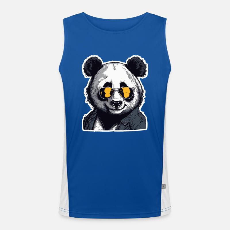 Panda / Tier / Zoo / Bambus / Wild / Kindlich Funktionelles Kontrast-Tank Top für Männer 