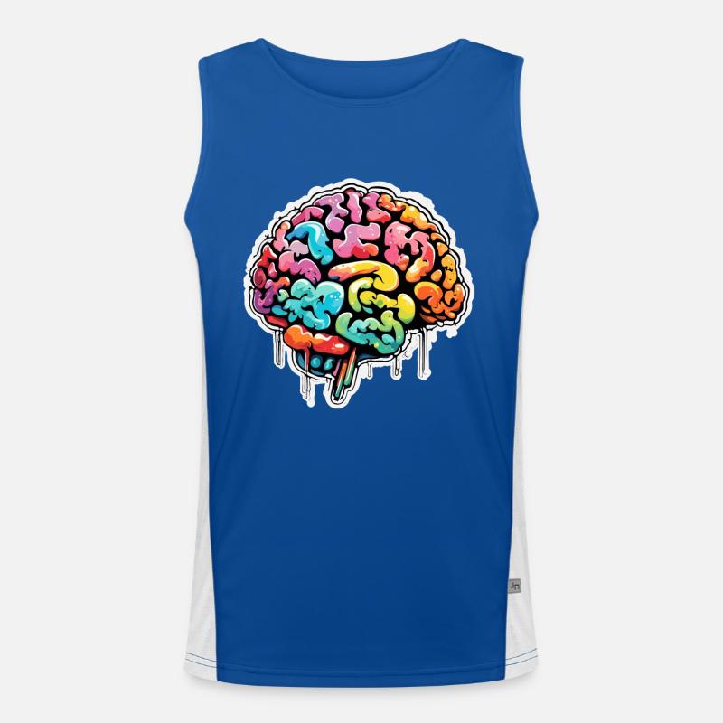 Cerveau / Connaissance / Intelligence / Intelligent / Penser Débardeur respirant contrasté Homme 