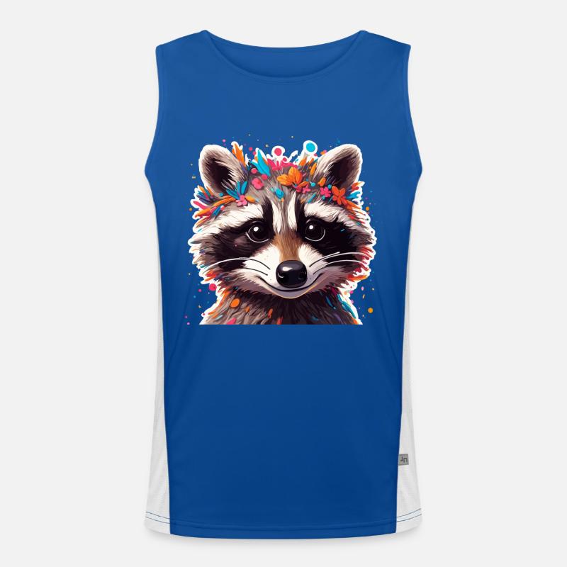 Waschbär / Tier / Zoo / Wild / niedlich / Räuber Funktionelles Kontrast-Tank Top für Männer 