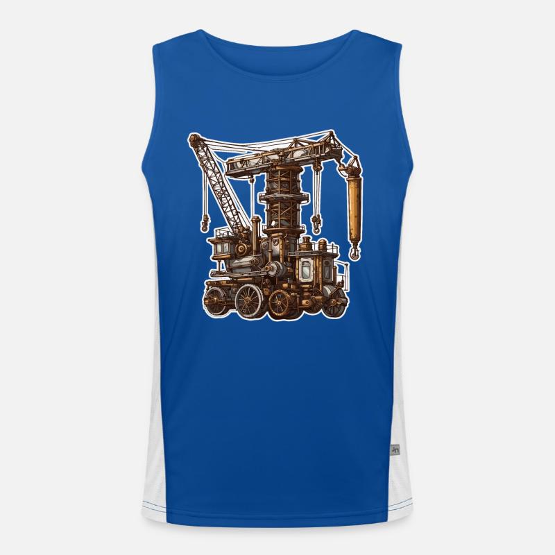 Crane / construction site / winch / crane system Men's Functional Contrast Tank Top 